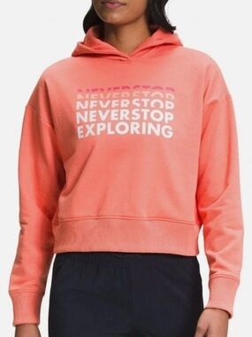 The North Face Emberglow Orange Never Stop Exploring Cropped Hooded Sweatshirt